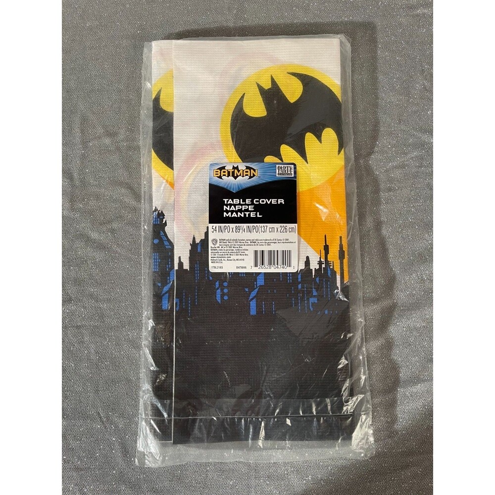 Vintage 2001 Batman Table Cover NOS Sealed DC Comics Y2K Birthday Party 54x89